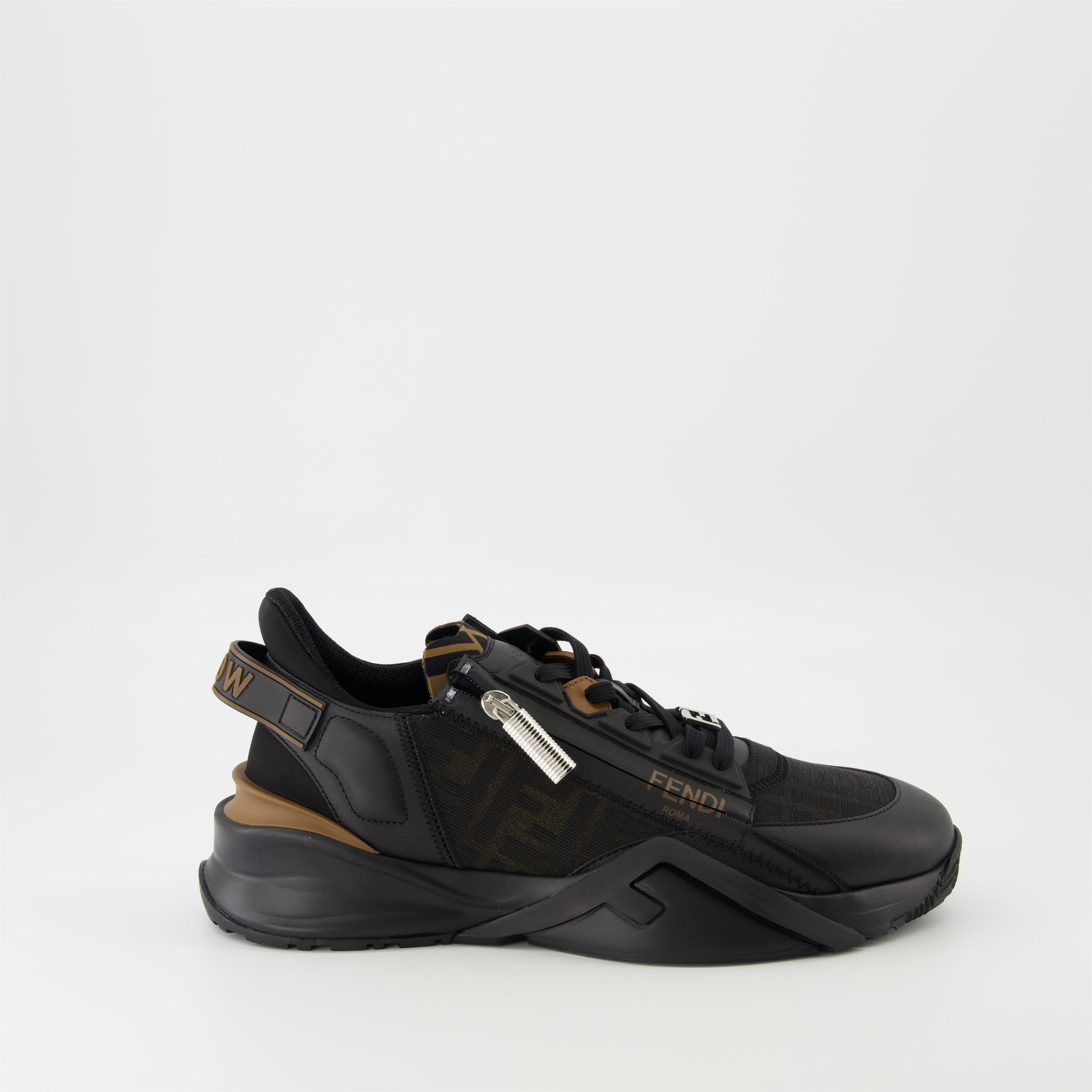 Fendi Flow sneakers, black sneakers, men's designer shoes, luxury footwear, stylish sneakers