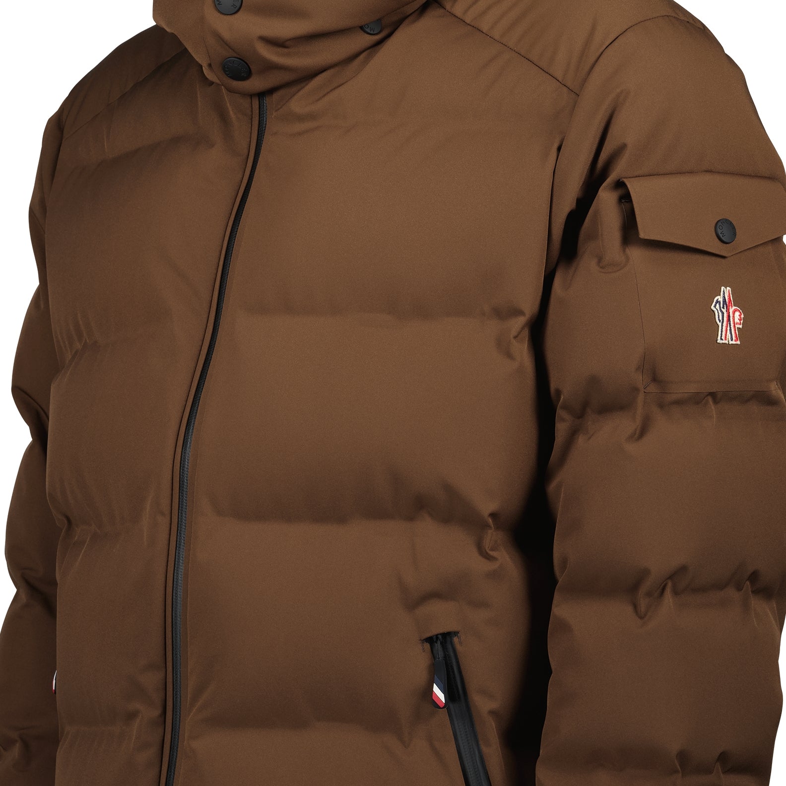 Montgetech jacket, brown nylon jacket, Moncler Grenoble, winter outerwear, zippered jacket