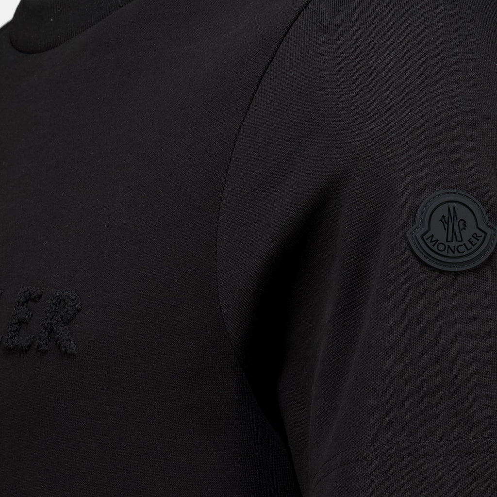 Schwarzes T-Shirt aus Baumwolle mit Logo
