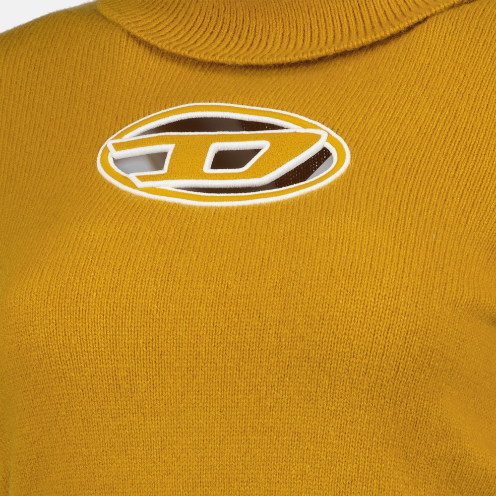 Pull Col Roulé en Cachemire Jaune