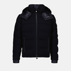 Moncler, down jacket, navy blue jacket, luxury outerwear, autumn-winter fashion