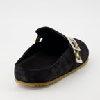 Burberry clogs, velour leather footwear, designer slip-ons, non-slip clogs, premium leather shoes