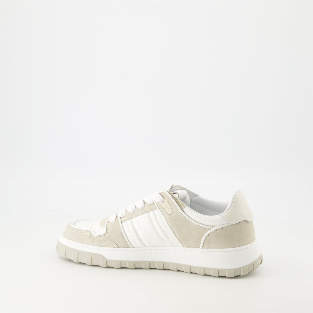 Baskets Walk, AMI Paris sneakers, Beige and White footwear, Unisex casual shoes, Designer sneakers