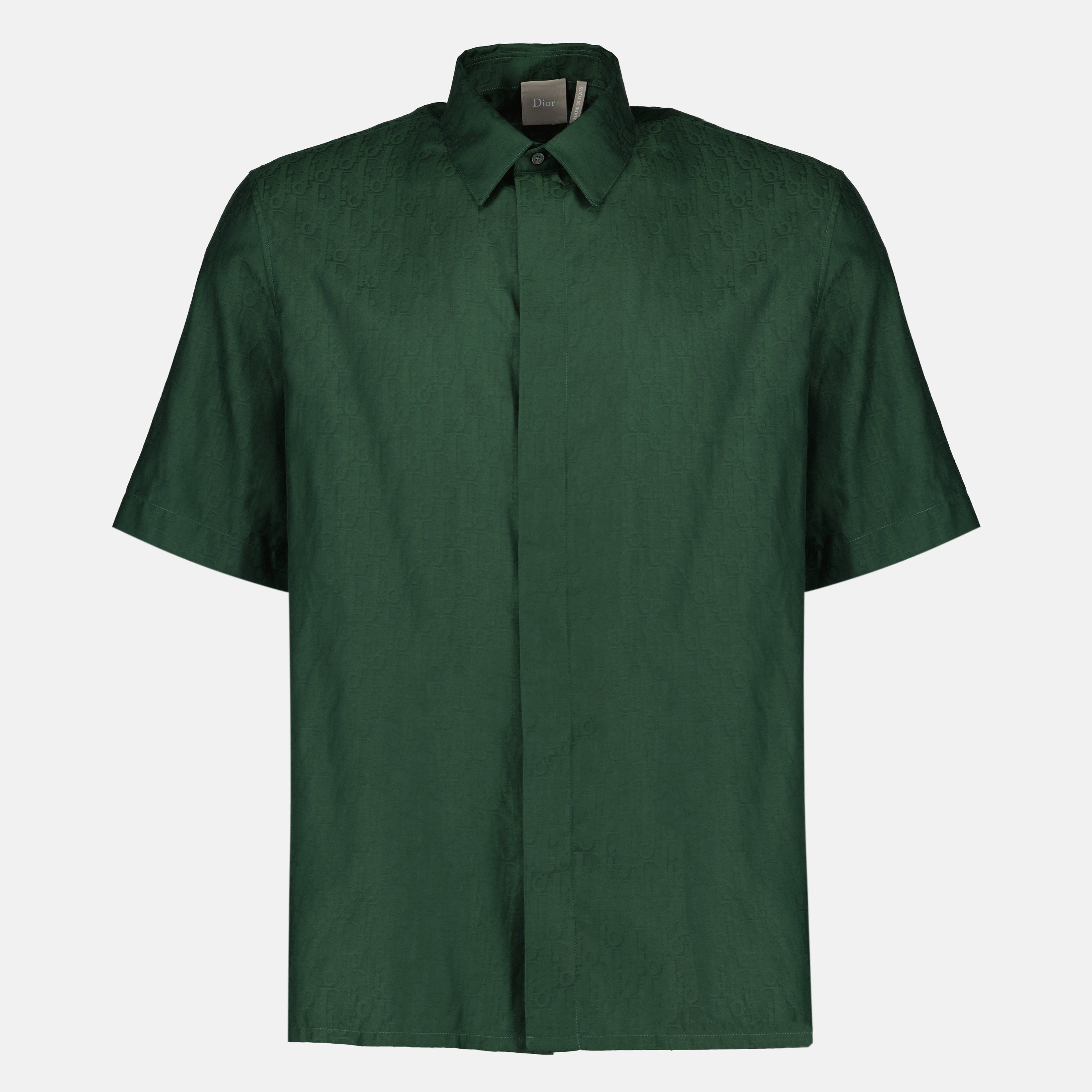 Chemise en Soie Verte Oblique