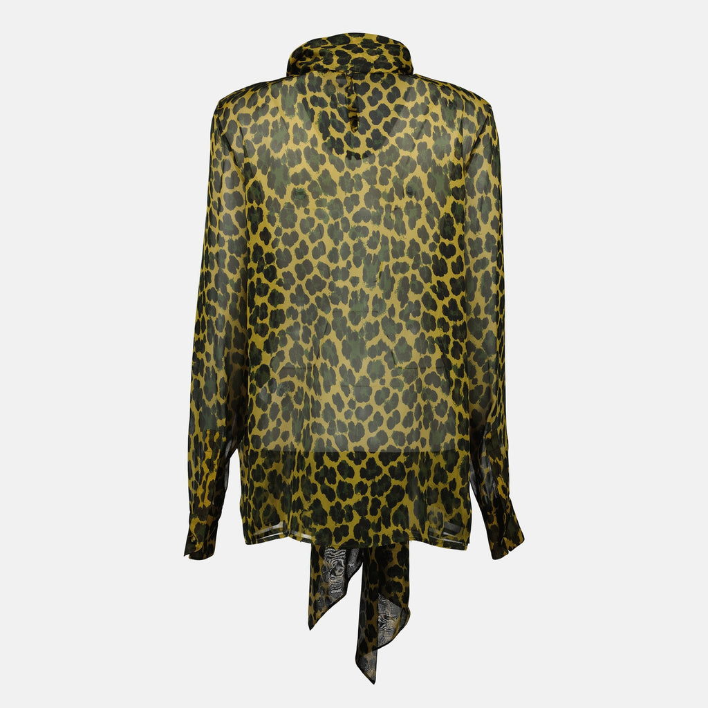 leopard print blouse, silk blouse, Saint Laurent blouse, Autumn-Winter collection, luxury fashion