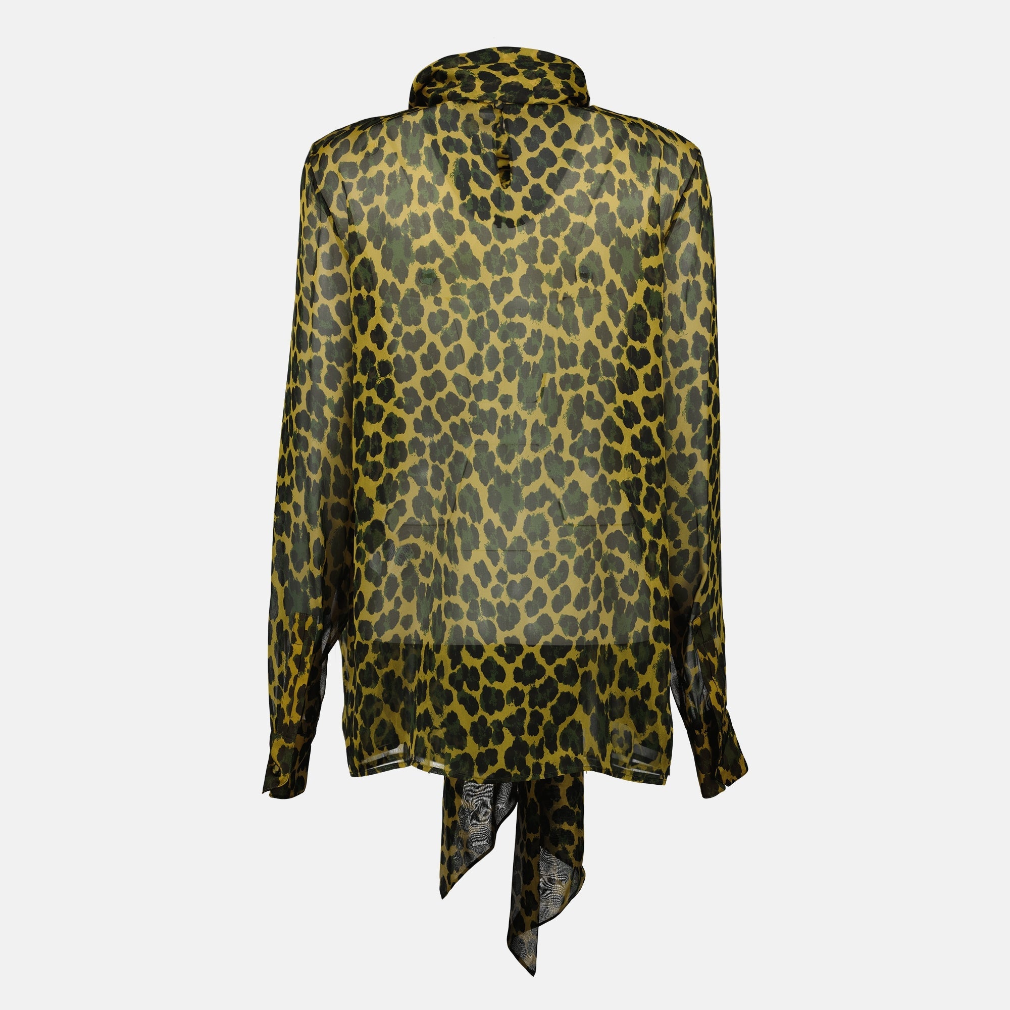 leopard print blouse, silk blouse, Saint Laurent blouse, Autumn-Winter collection, luxury fashion