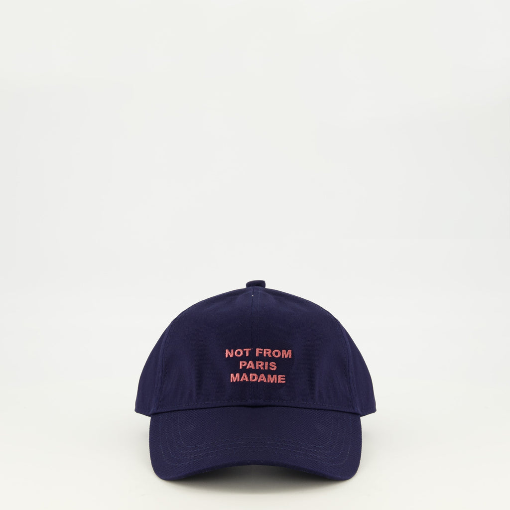 Kappe in Marineblau mit Slogan