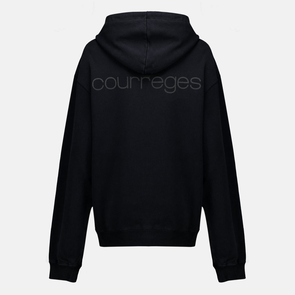 Sweatshirt com capuz e fecho integral efeito stonewash