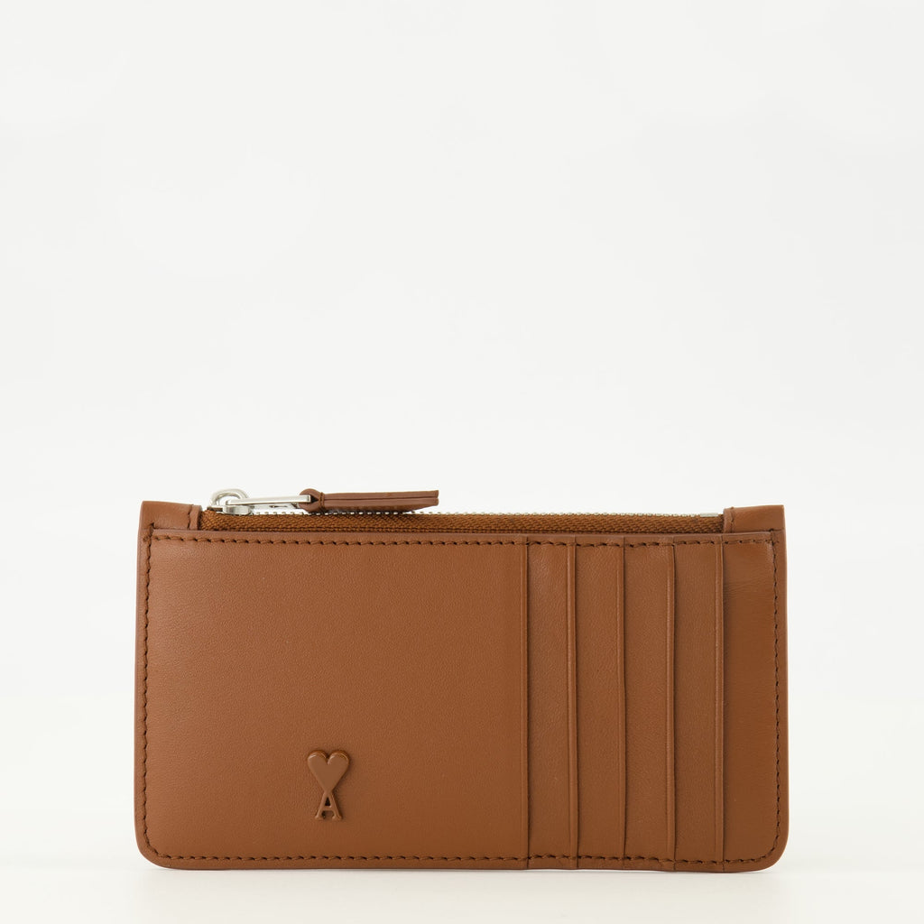 Ami PARISのAmi de Coeurジップカードホルダーの画像（ユニセックス用） - シーズン2026年春夏 - 前面ビュー