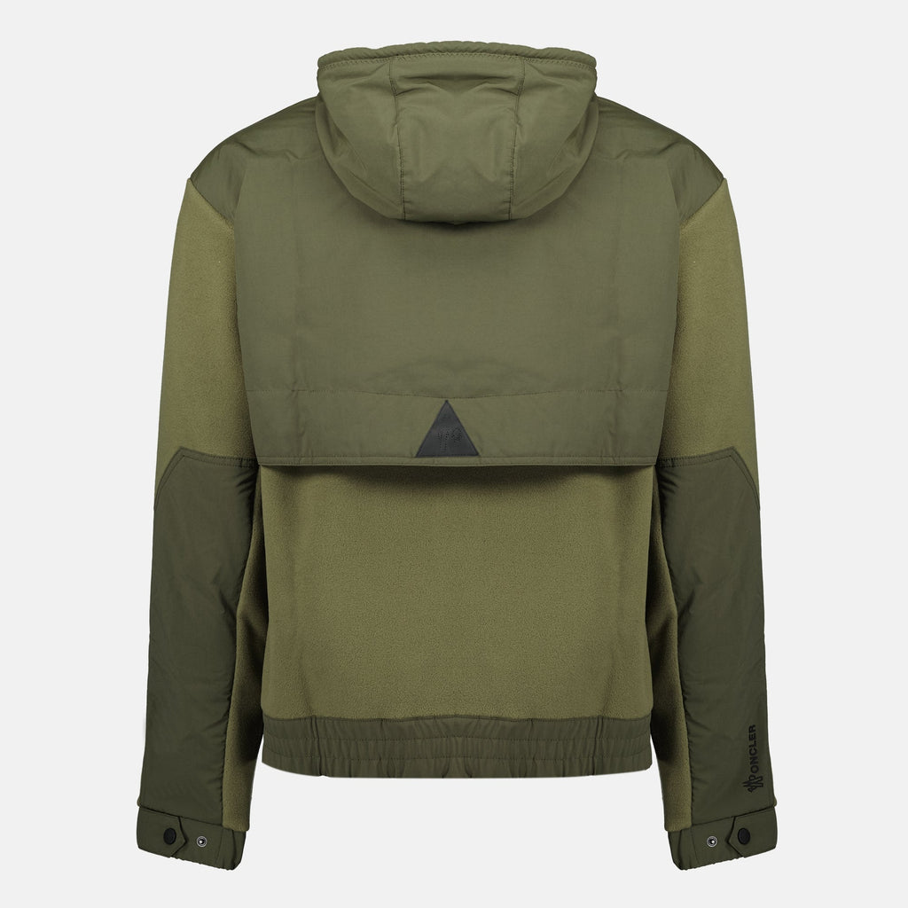 Moncler Grenoble cardigan, Kaki zipped cardigan, Polartec cardigan, men's outerwear, luxury menswear