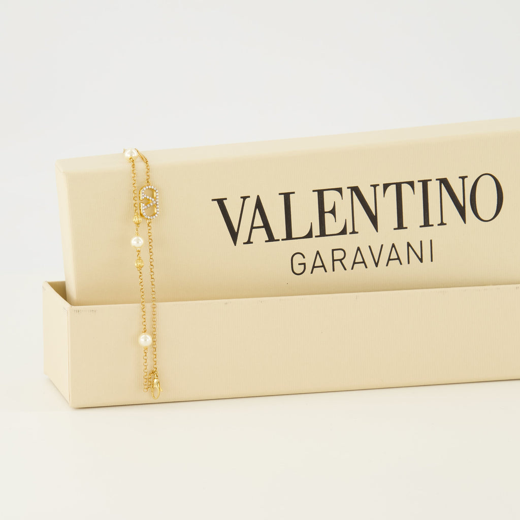 Vlogo Bracelet with Beads and Swarovski® Crystals