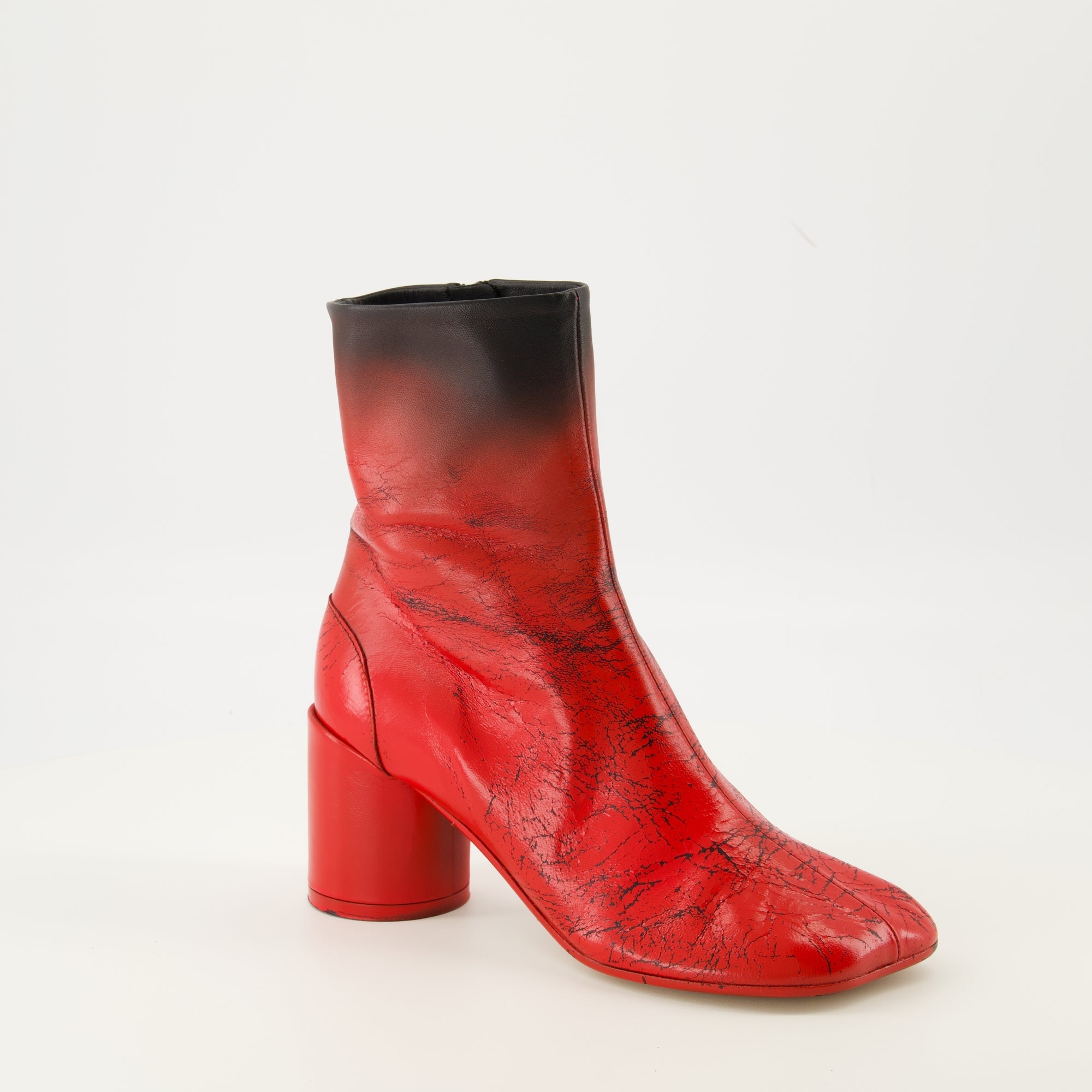 Anatomic Ankle Boots, MM6 footwear, red ankle boots, stylish boots, luxury footwear
