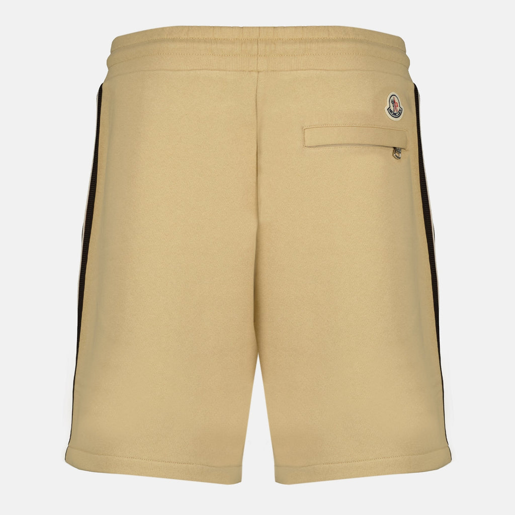 Image of Beige Cotton Shorts by Moncler for Men - Season Spring-Summer 2026 - Back View