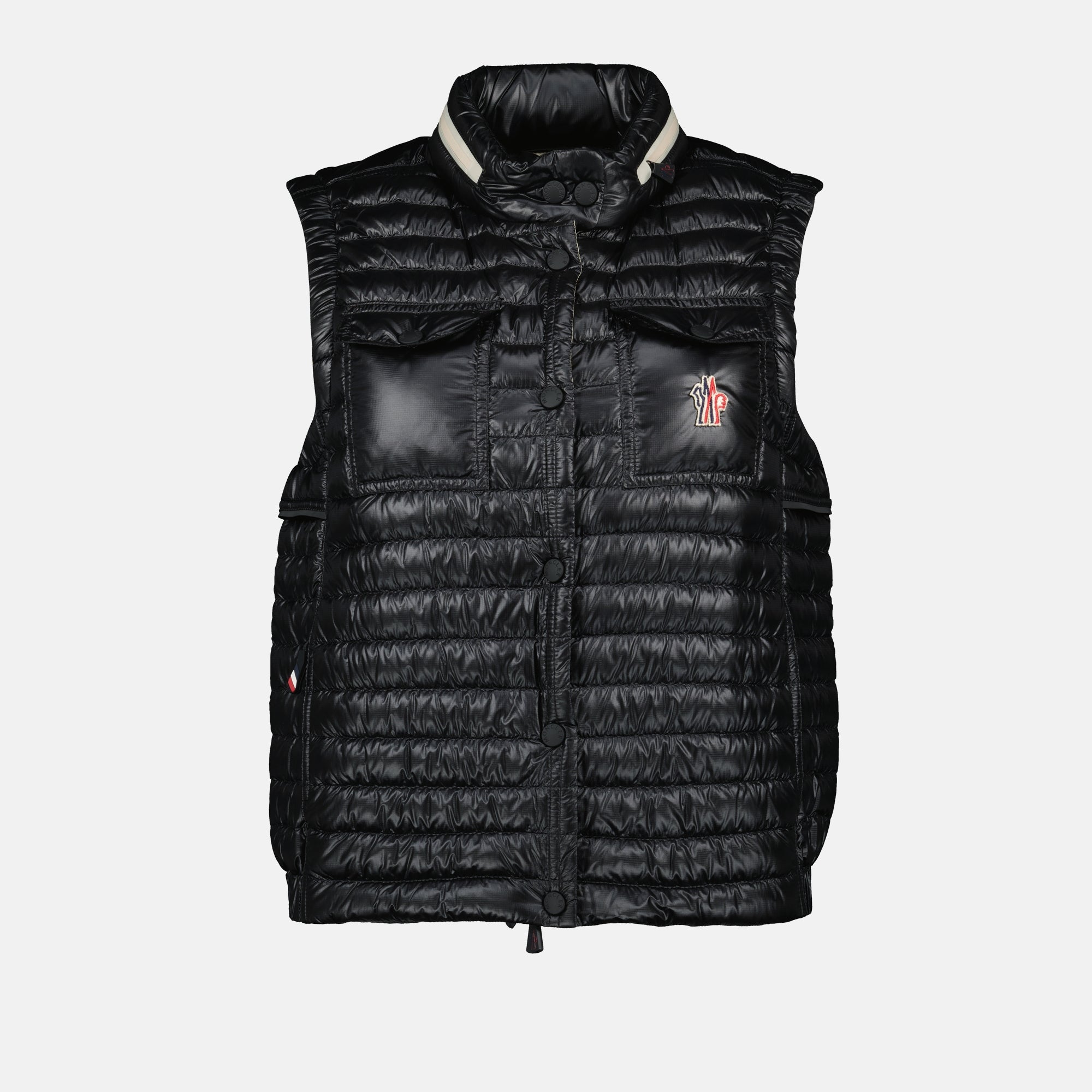 Moncler Gumiane 블랙 슬리브리스 다운 재킷