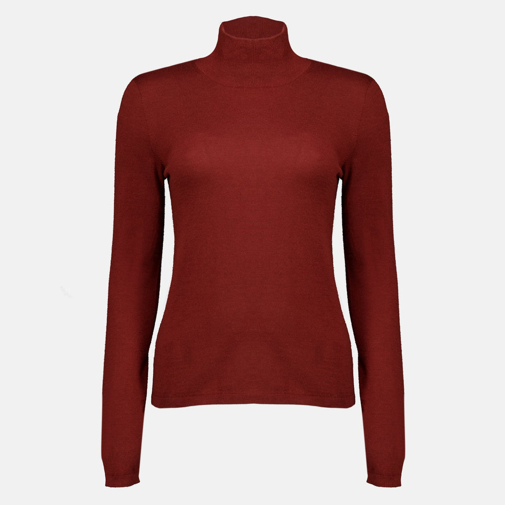 Roter Rollkragenpullover