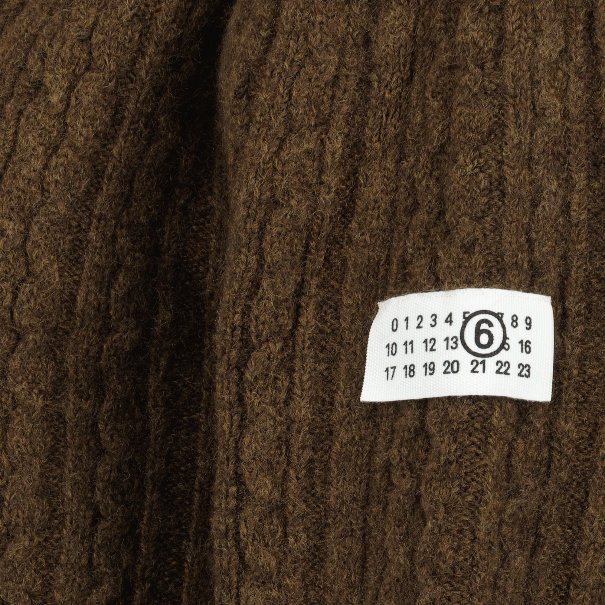 brown cardigan, MM6 cardigan, wool cardigan, ribbed cardigan, autumn-winter fashion