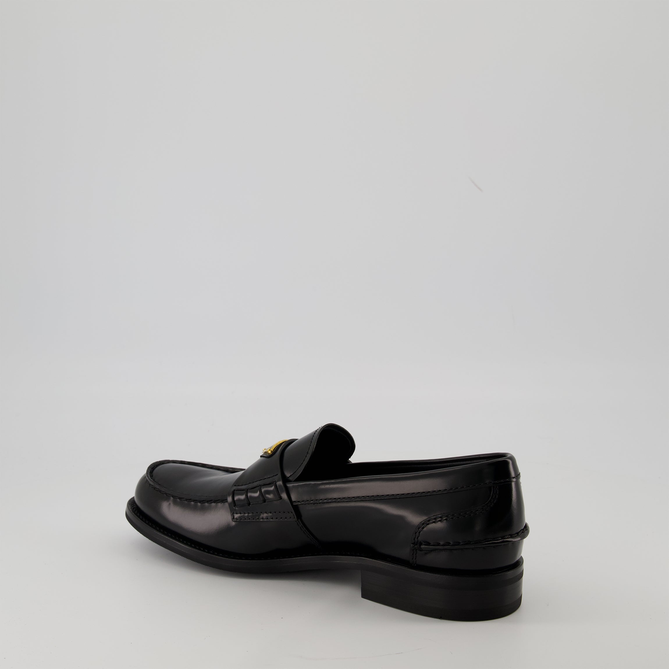 Prada moccasins, brushed leather footwear, slip-on shoes, men's luxury shoes, round toe moccasins