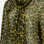 Image de blouse en soie à imprimé léopard de Saint Laurent pour femmes - Saison automne-hiver 2025 - Détail 2