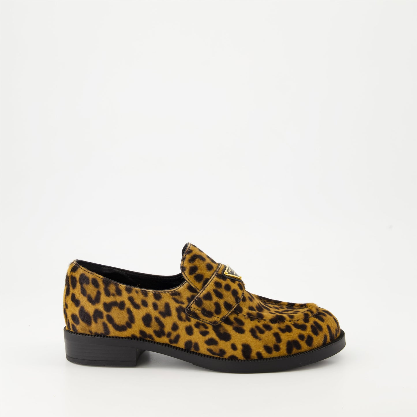 Prada moccasins, Leopard print shoes, Velvet footwear, Luxury casual shoes, Autumn-Winter 2024 fashion