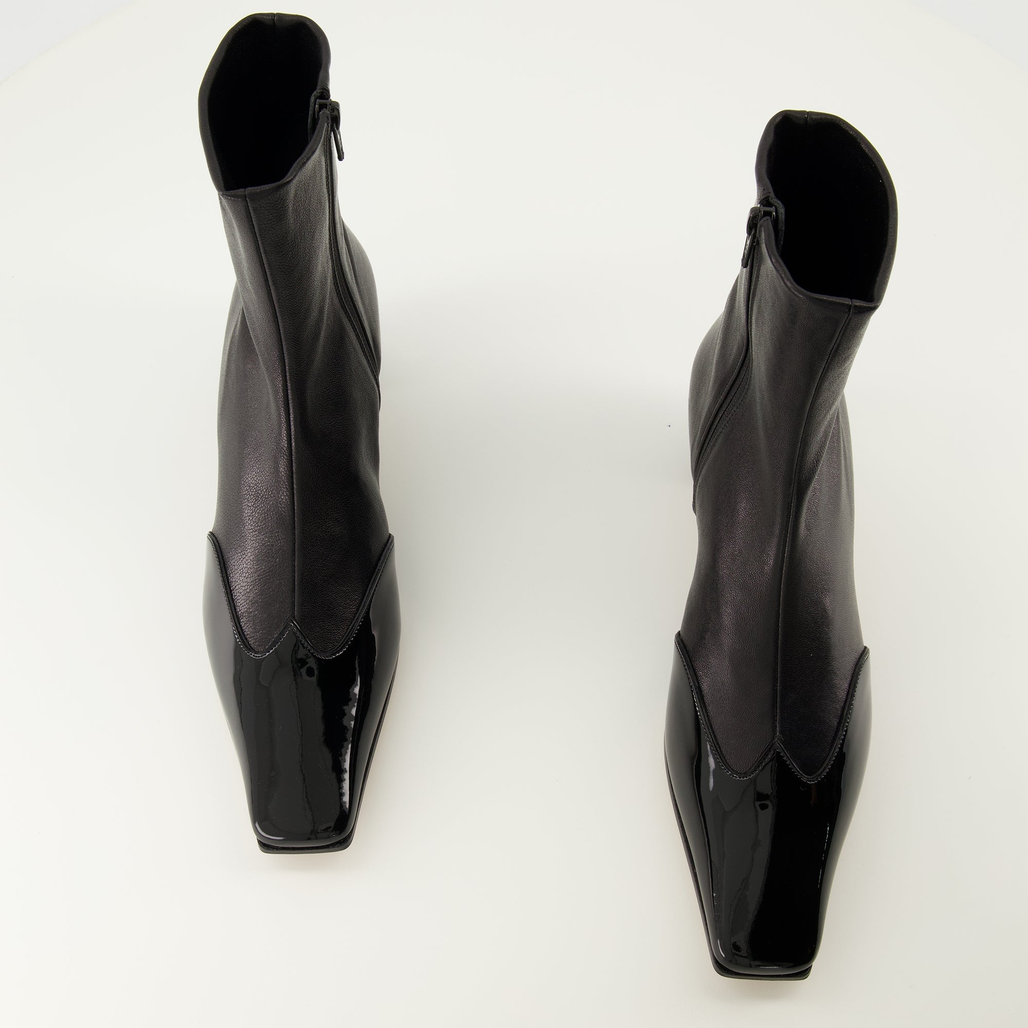 Khaite booties, leather ankle boots, Nevada booties, premium leather footwear, black leather booties