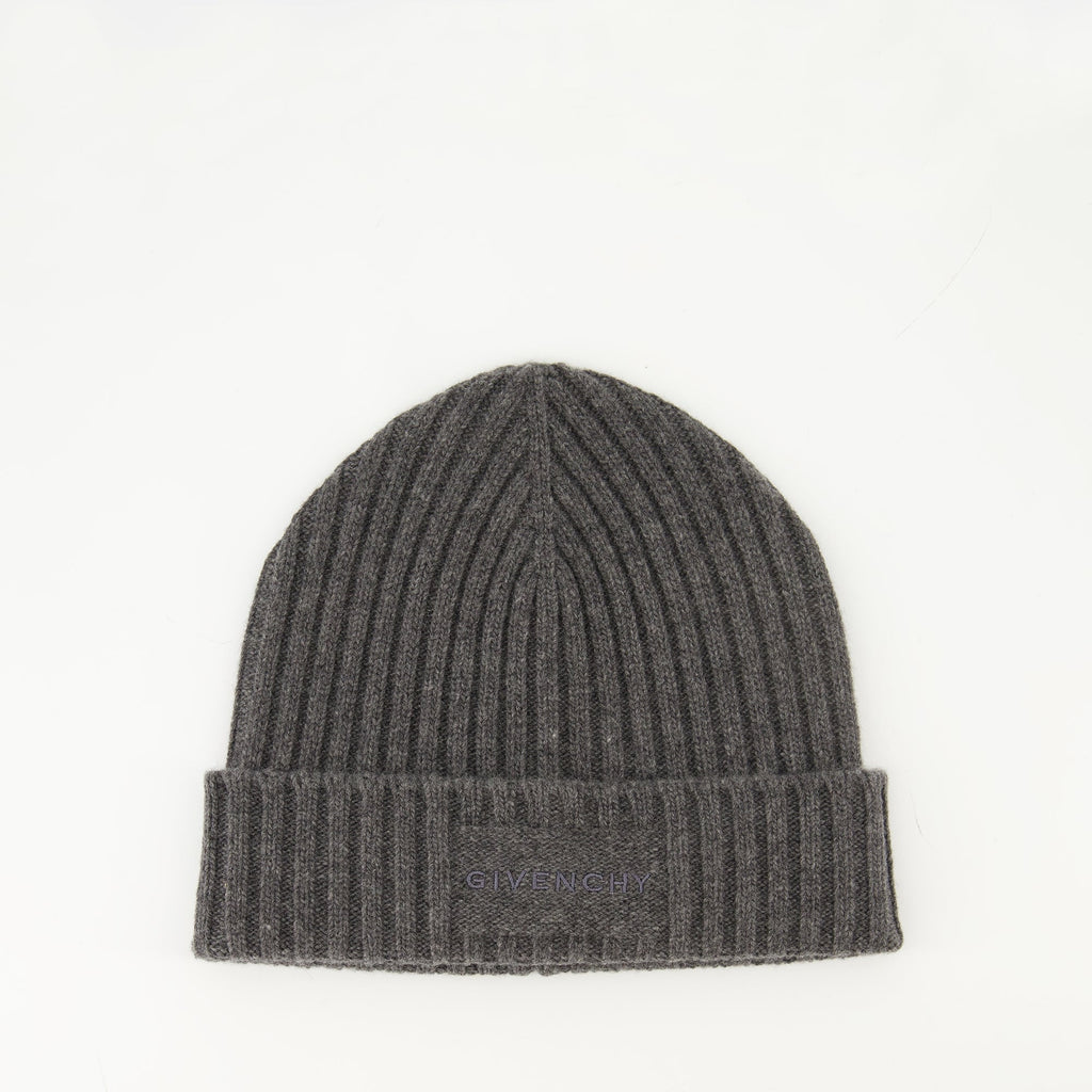 Image of Gray Knit Hat by Givenchy for Women - Season Autumn-Winter 2025 - Front View