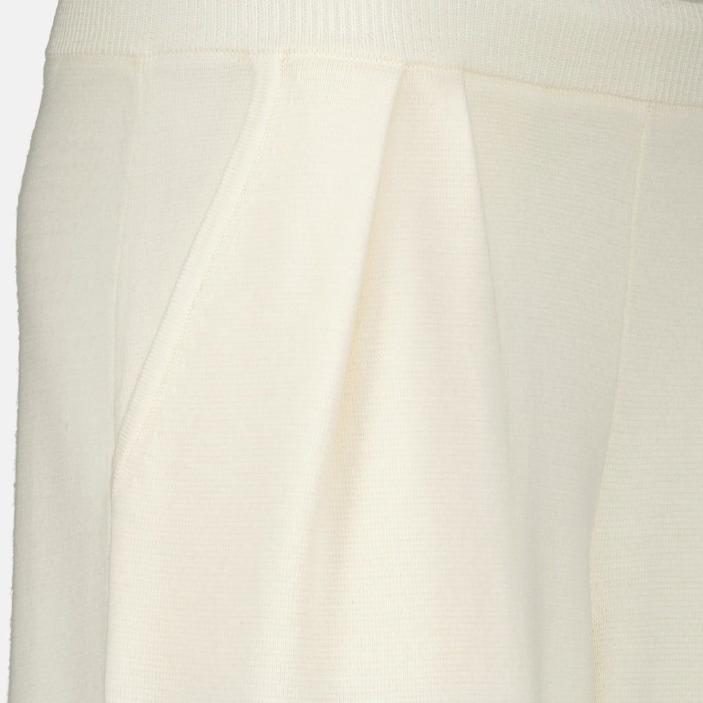 Imagem de Pantalon en Maille Blanc da Max Mara para Mulheres - Temporada Primavera-Verão 2026 - Vista de Detalhe 2
