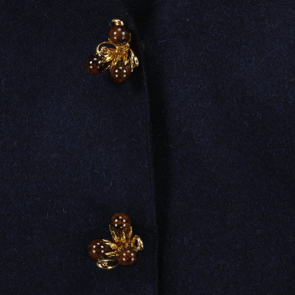 Prada Shetland coat, navy wool coat, two-button coat, luxury outerwear, Autumn-Winter fashion