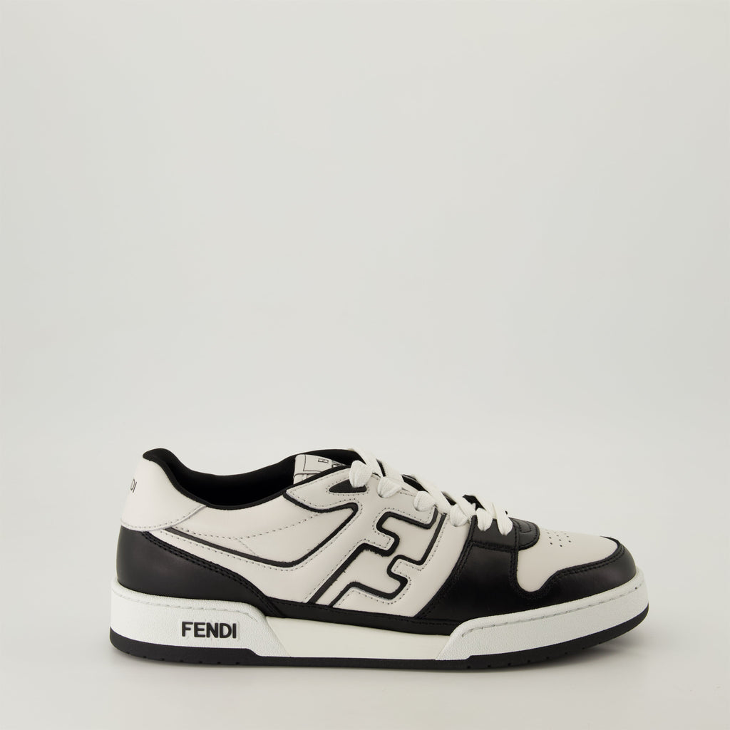 Image of Black and White Logo Sneakers by Fendi for Men - Season Autumn-Winter 2024 - Right Side View