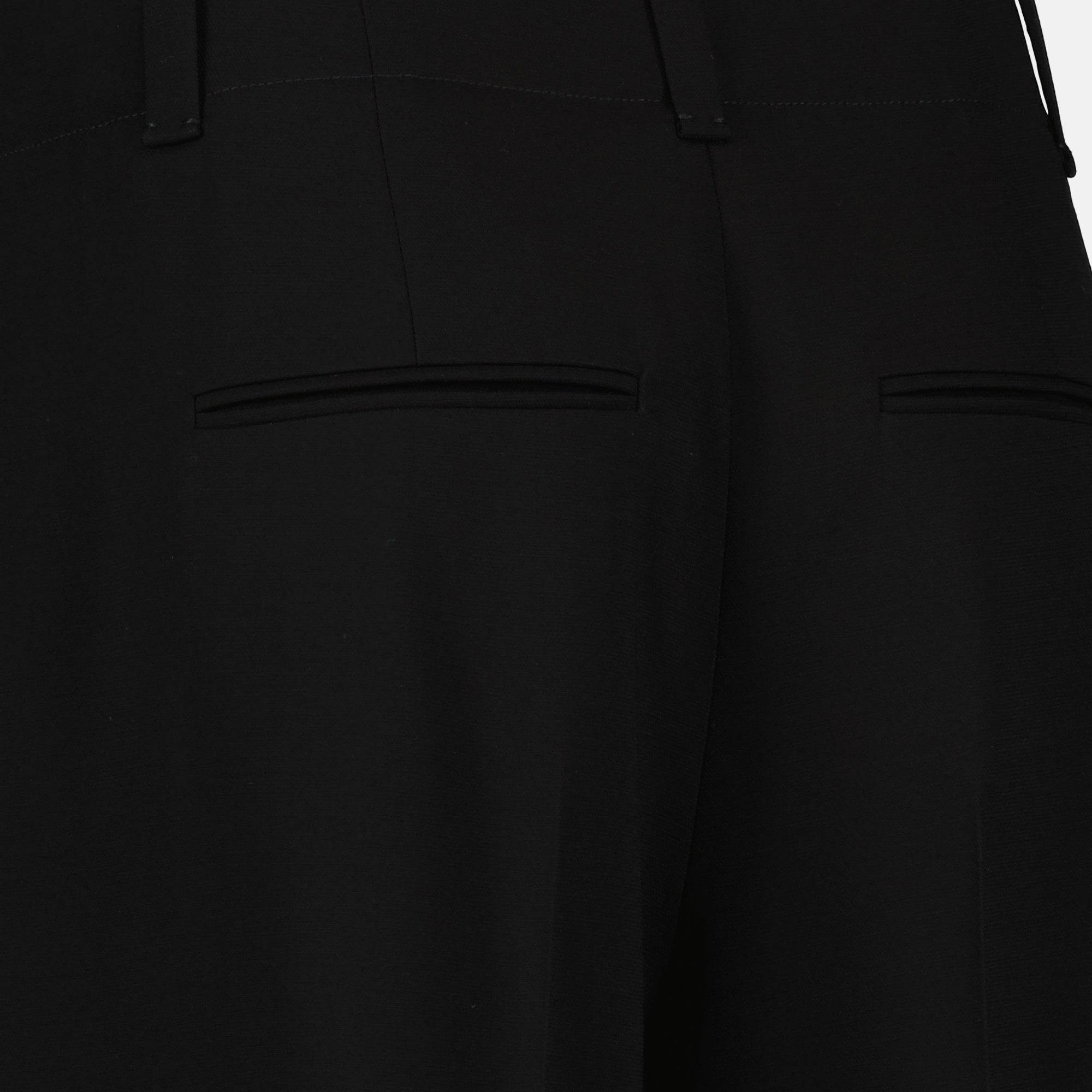 black trousers, Khaite Lenton trousers, straight-cut trousers, high-rise fit, women's fashion