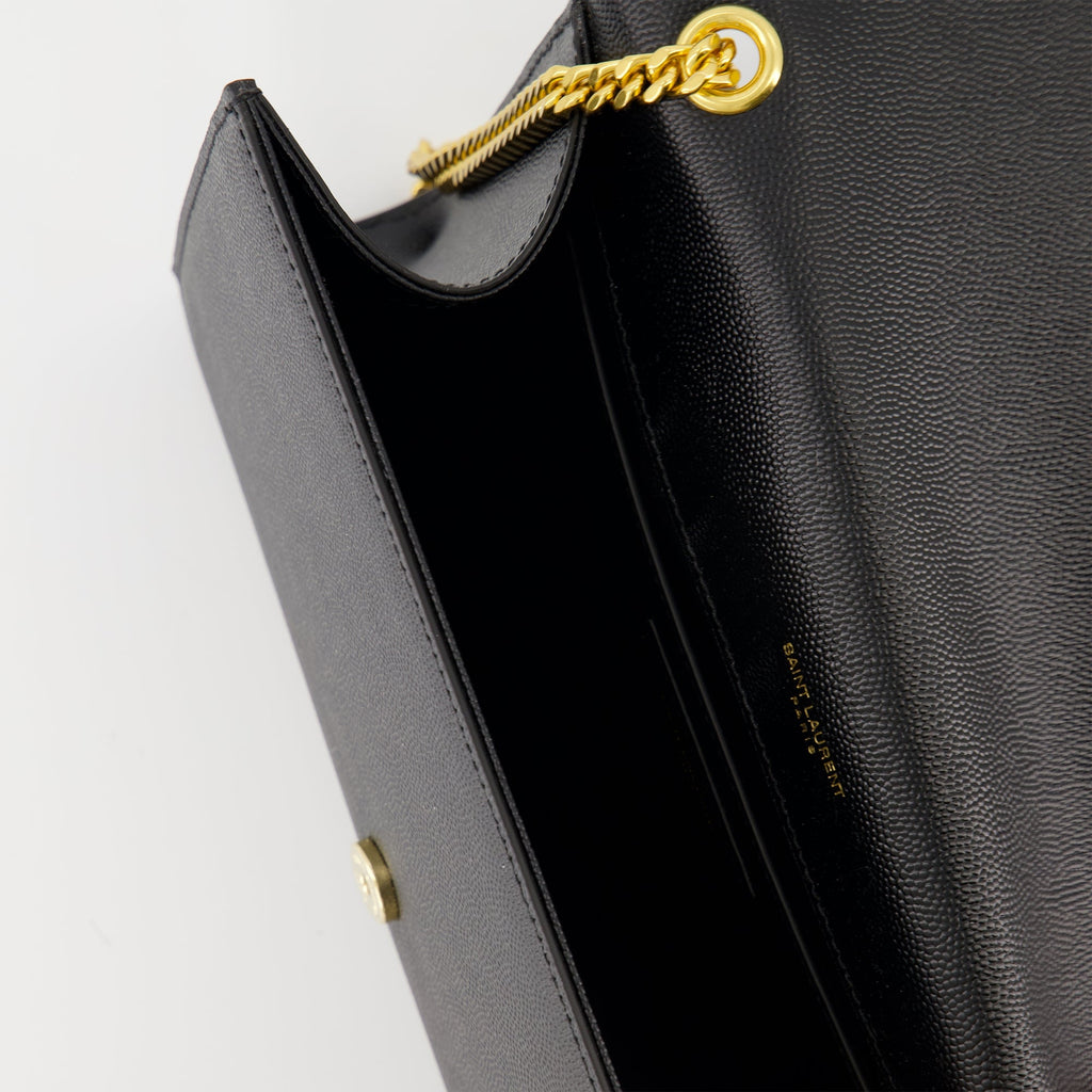 Saint Laurent, Le Sac Kate Medium, black leather bag, designer accessories, Spring-Summer 2025 collection