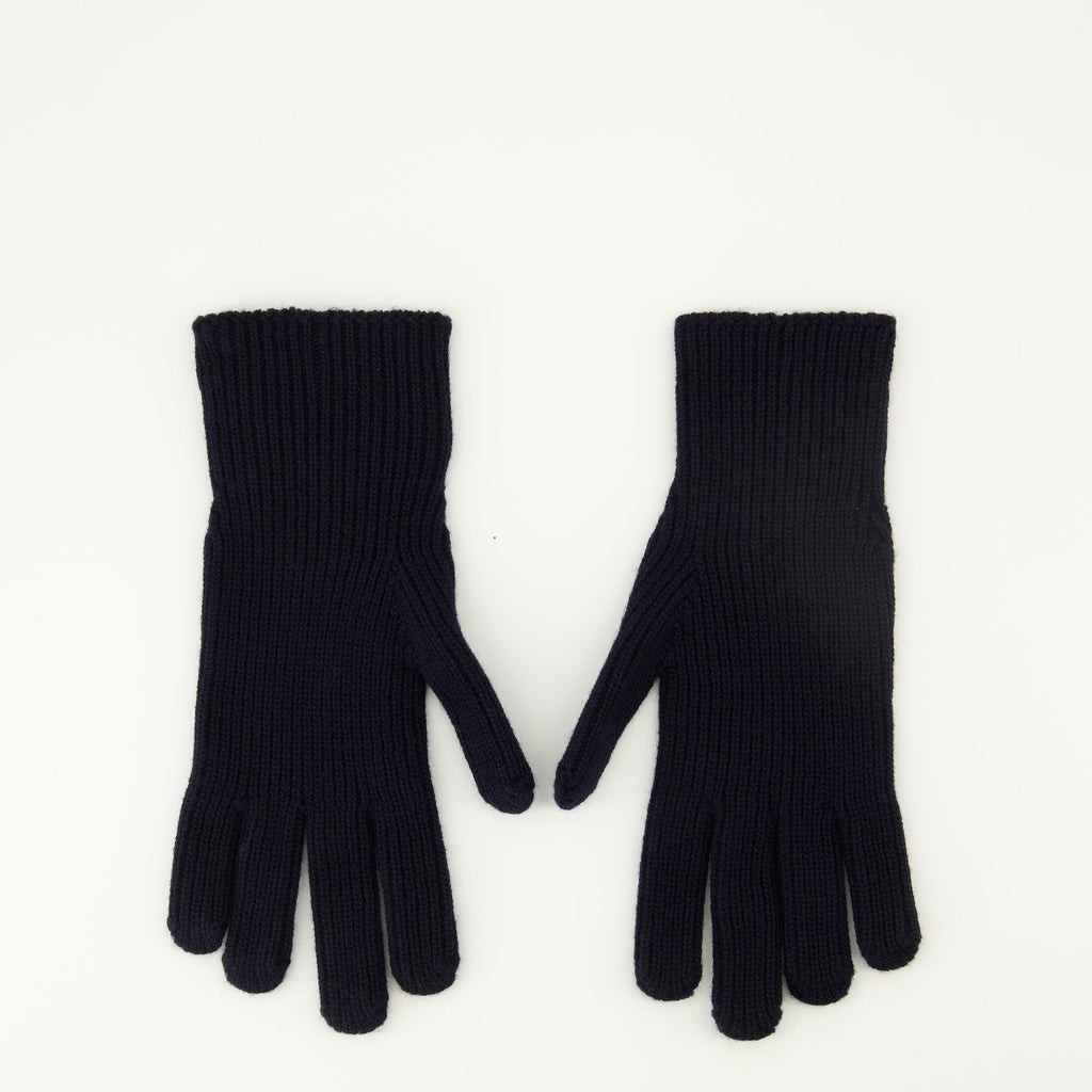 Moncler gloves, wool gloves, navy gloves, slip-on gloves, Autumn-Winter 2025
