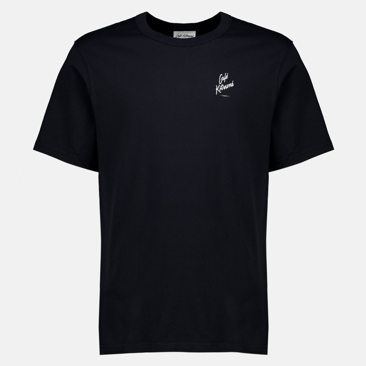 Black Embroidered T-Shirt - Maison Kitsuné