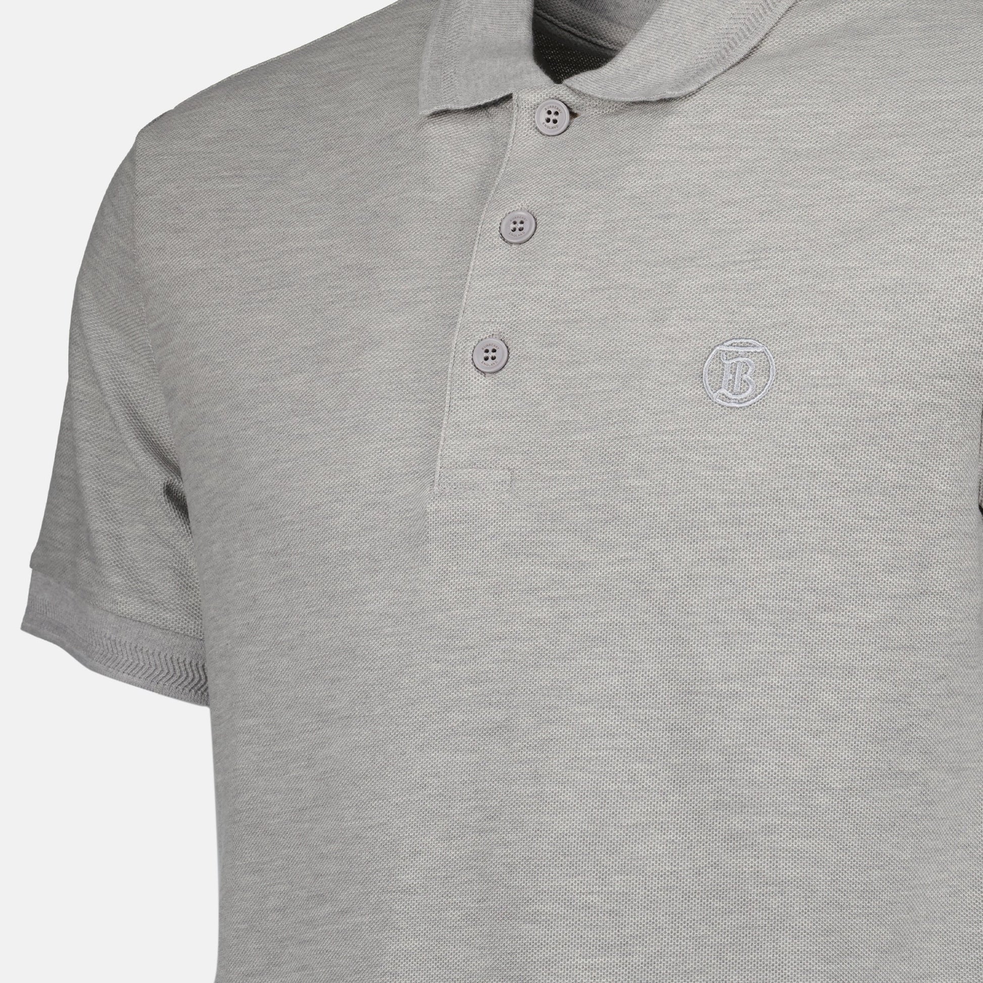 Grey Polo, Embroidered Logo, Classic Style, Pique Cotton, Spring-Summer Collection