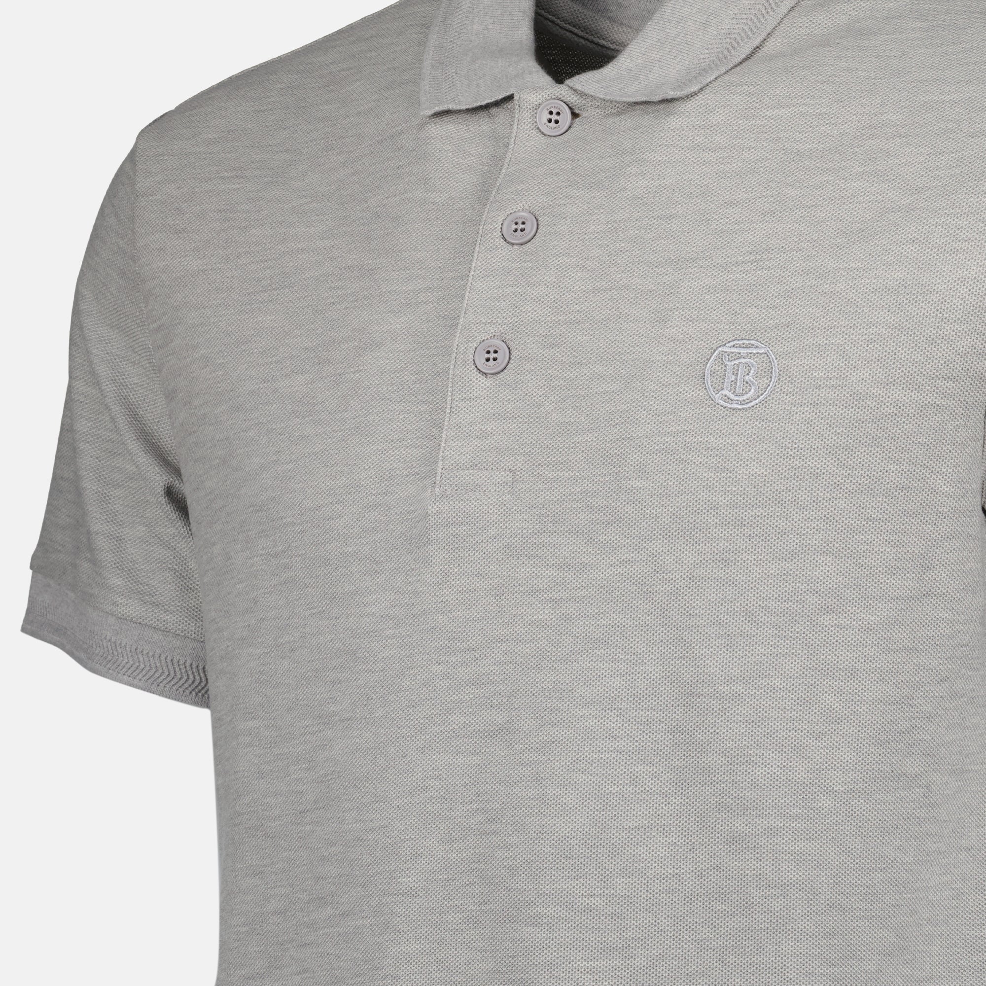 Polo Grigio con Logo Ricamato