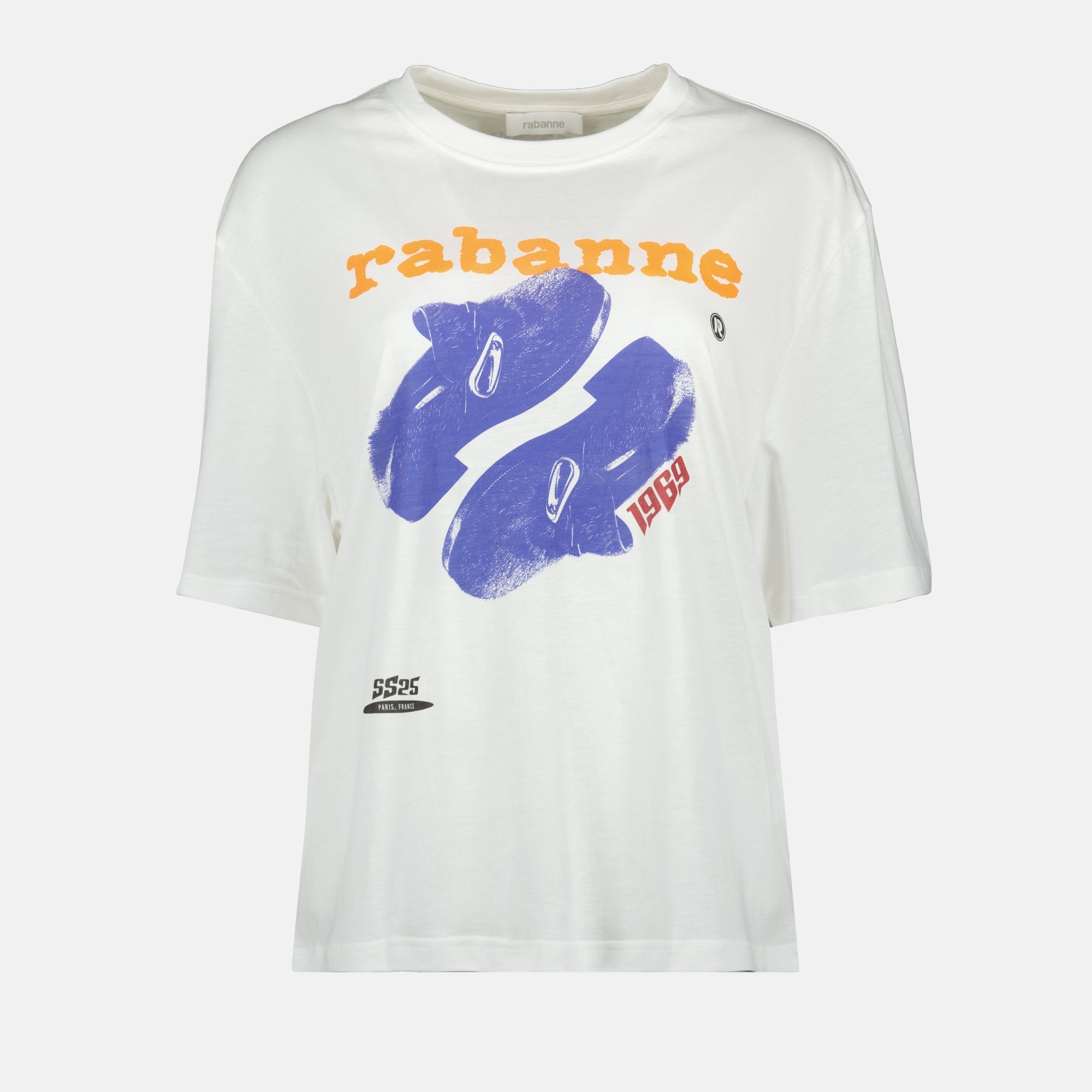Rabanne T-shirt, Signature T-shirt, Printed shirt, White cotton T-shirt, Spring-Summer collection