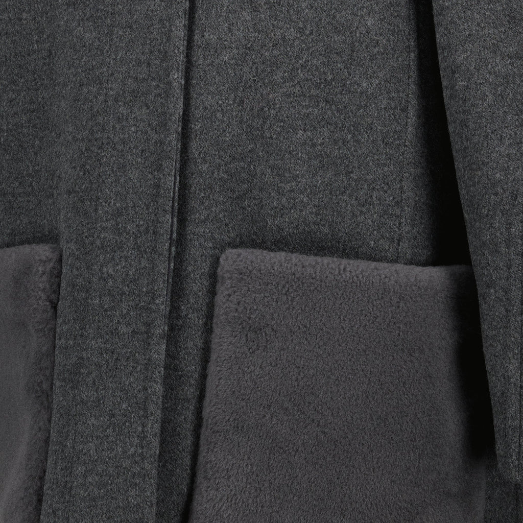 Fendi coat, wool coat, autumn winter fashion, FF logo, grey coat