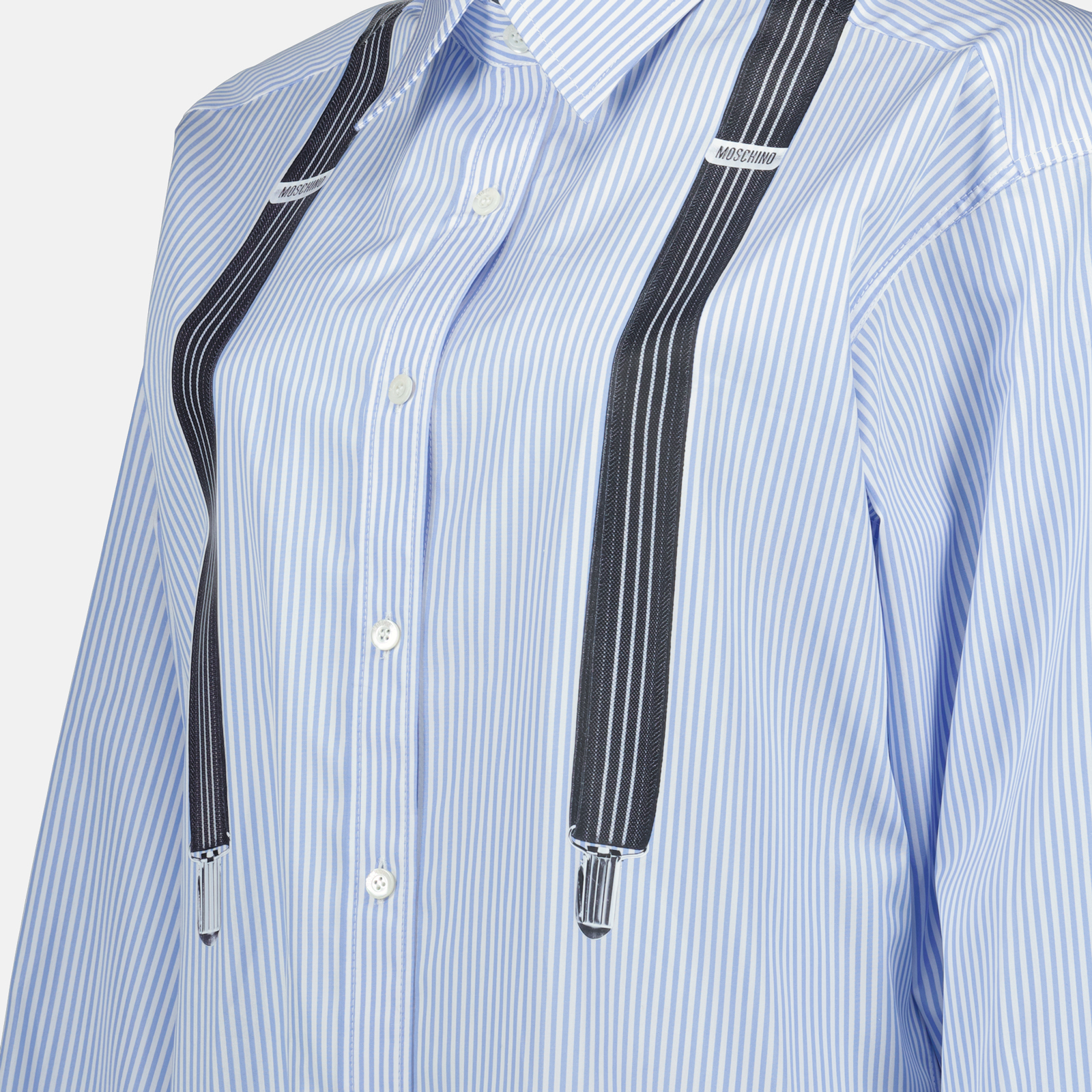 Blue Printed Shirt with Straps - Moschino | WE IN STYLE Blue Printed Shirt with Straps - Moschino | WE IN STYLE