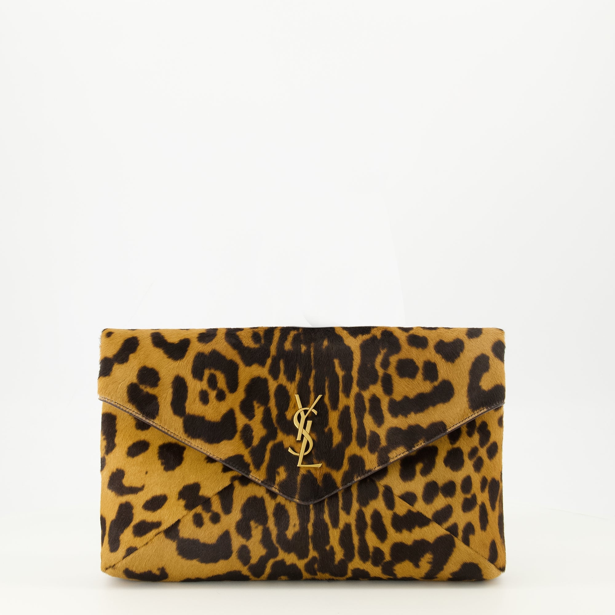 Image of Cassandre Pony Effect Pouch by Saint Laurent for Men - Season Spring-Summer 2026 - Front View