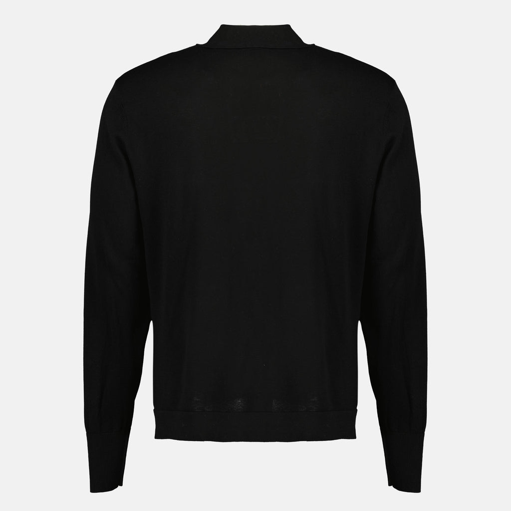 Image of Simone Black Polo by Officine Générale for Men - Season Spring-Summer 2026 - Back View