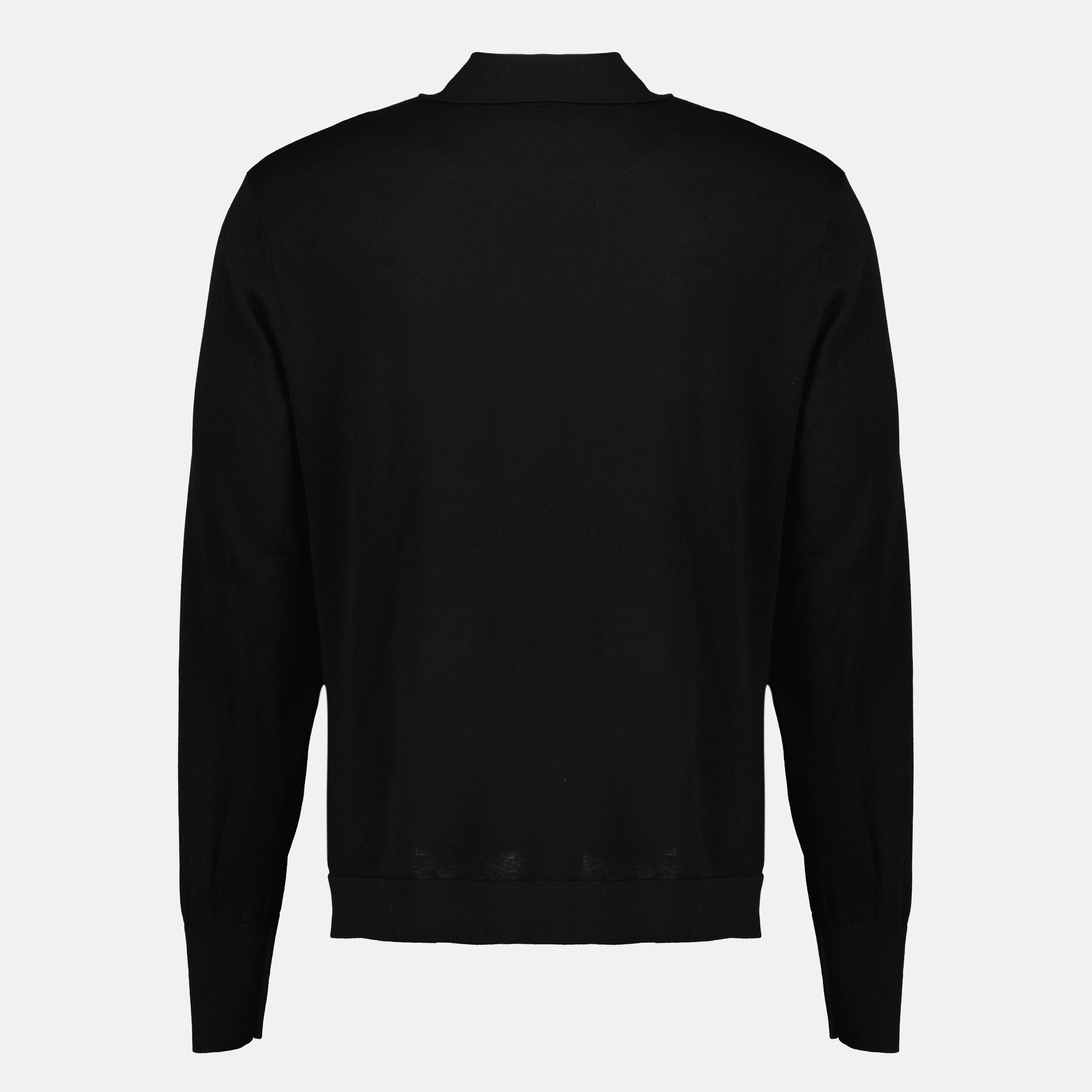 Image of Simone Black Polo by Officine Générale for Men - Season Spring-Summer 2026 - Back View