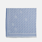 FF shawl, blue wool shawl, designer accessories, Fendi shawl, luxury fashion accessory