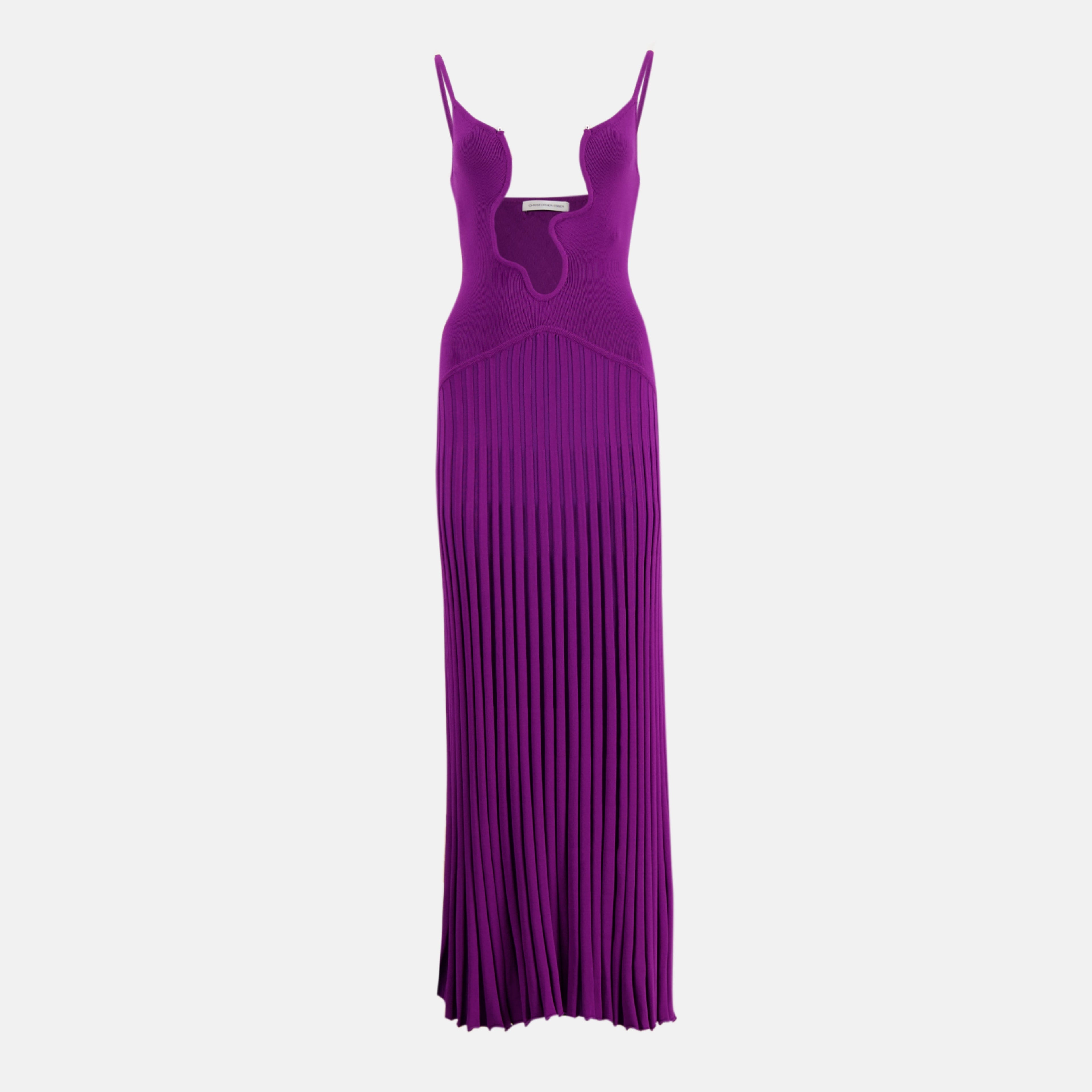 christopher esber purple dress Ruched cutout linen midi dress in purple - Christopher Esber