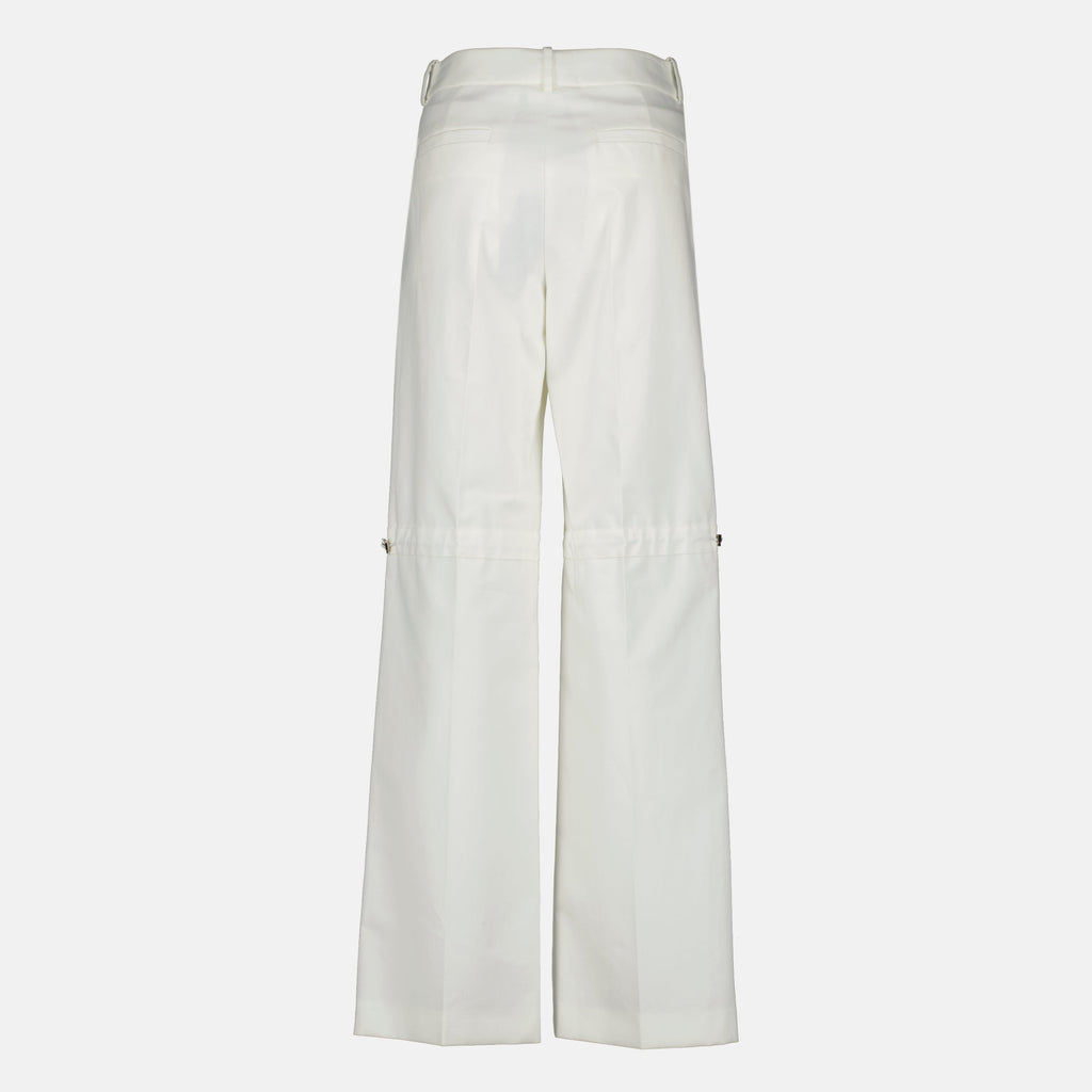 White Cotton Canvas Trousers
