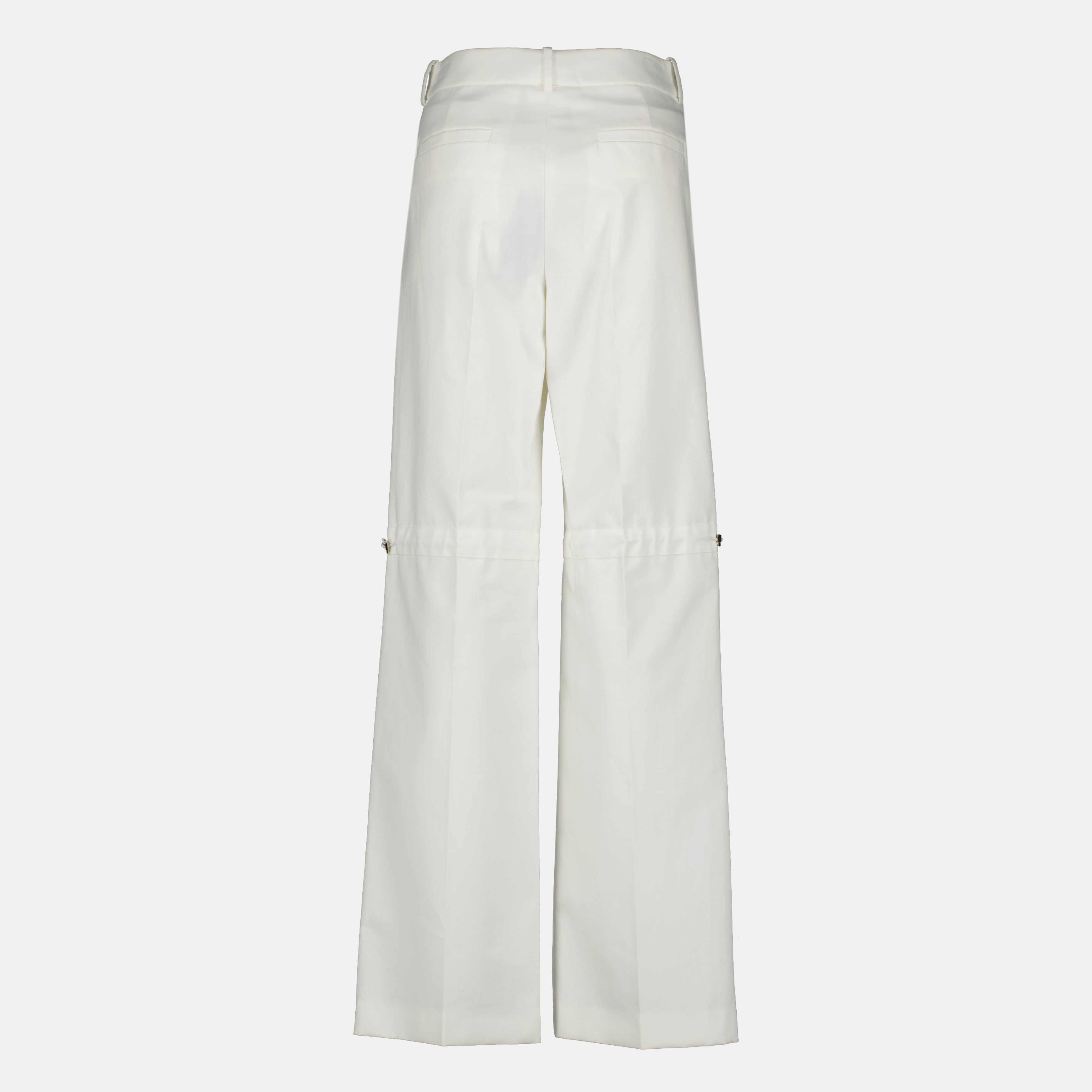 White Cotton Canvas Trousers