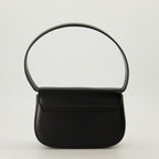 black leather bag, adjustable strap, elegant handbag, compartmentalized bag, stylish accessory