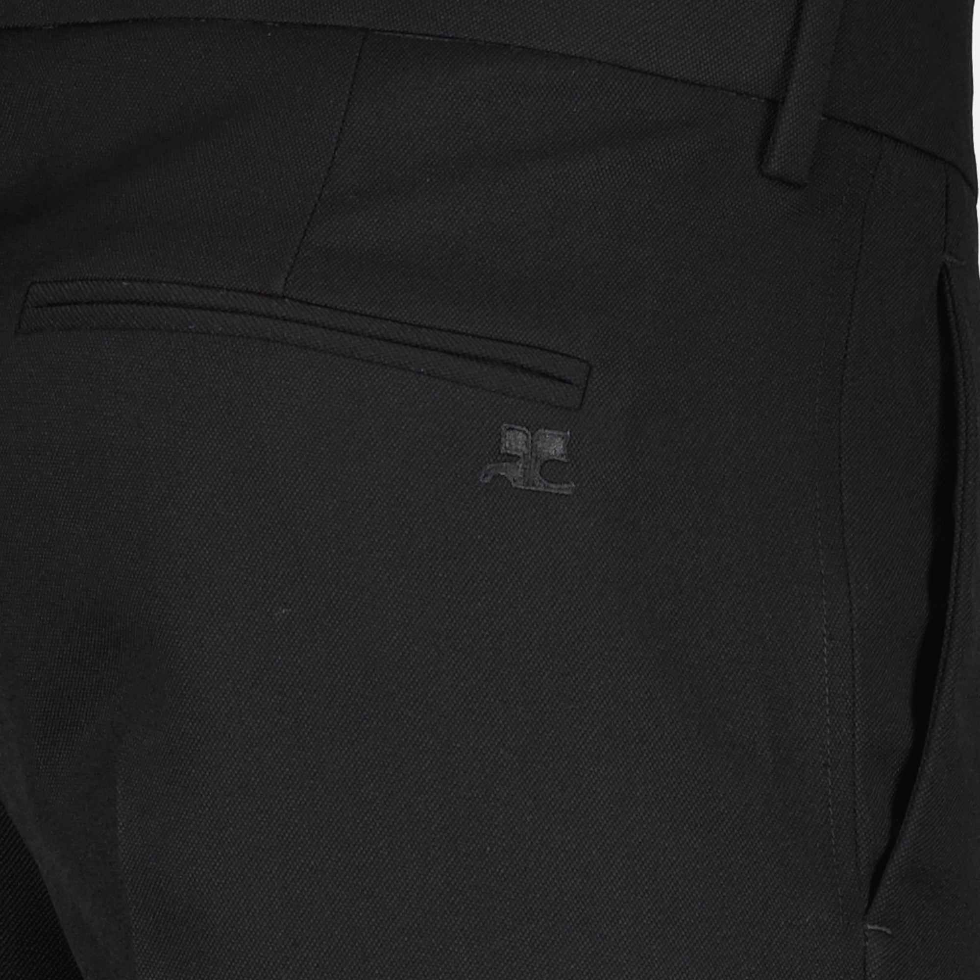 black wool trousers, Courrèges pants, Fall-Winter collection, men's fashion, straight cut trousers