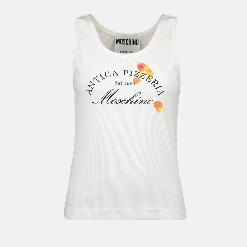 tank top, Antica Pizzeria, printed logo, ribbed viscose, Spring-Summer 2025