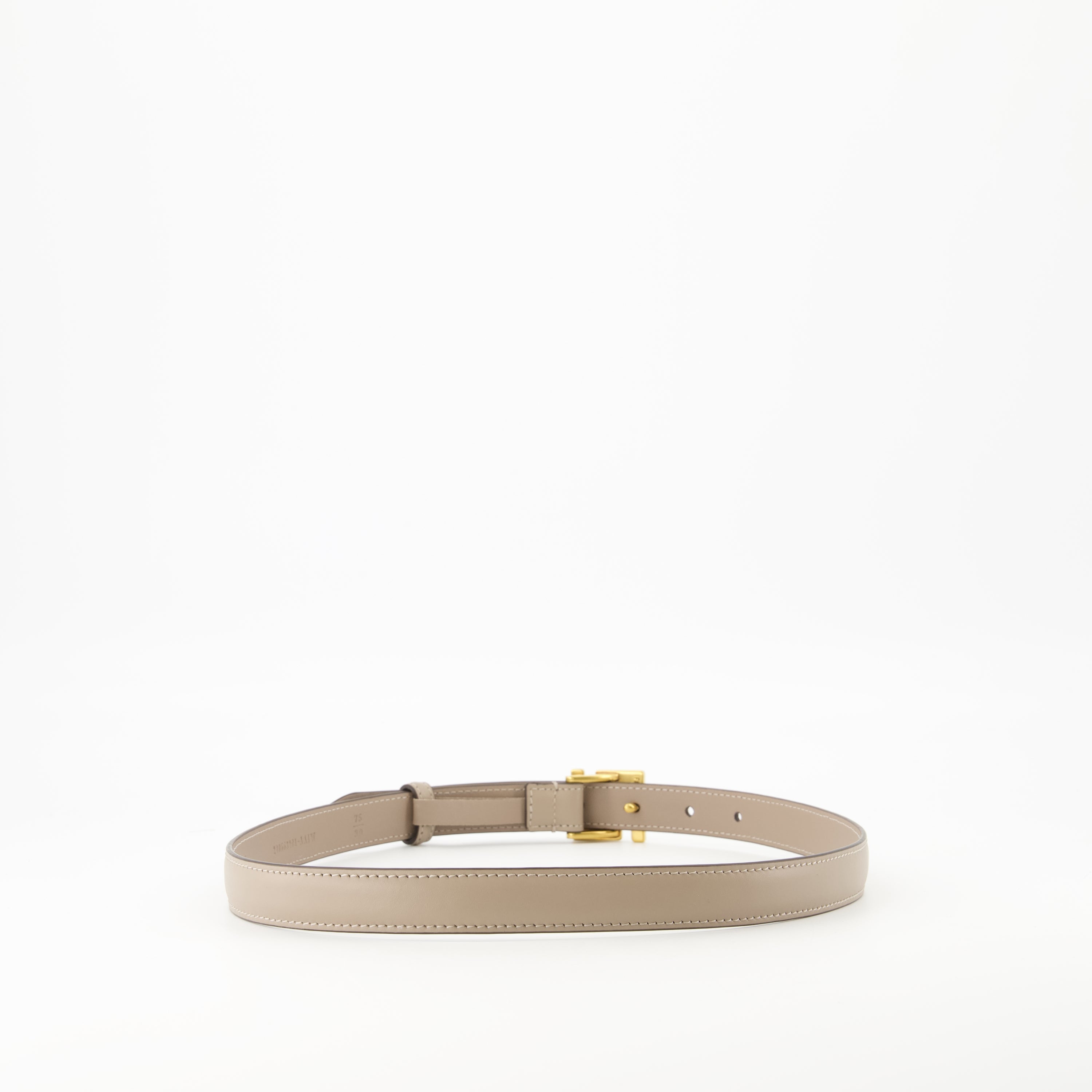 Fendi belt, beige leather belt, adjustable belt, luxury accessories, vintage gold finish