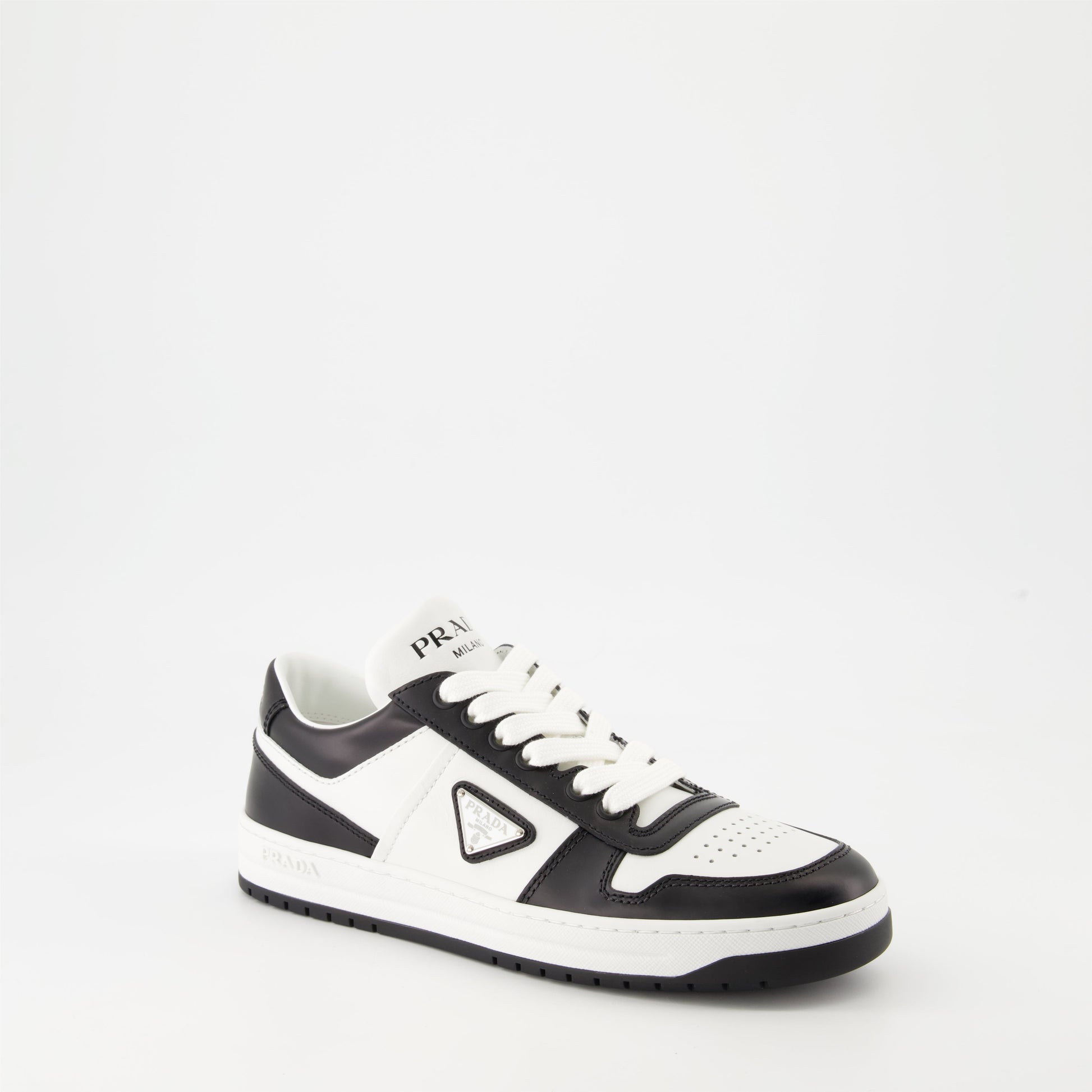 Prada sneakers, luxury footwear, black and white leather sneakers, Autumn-Winter 2024, high-end sneakers