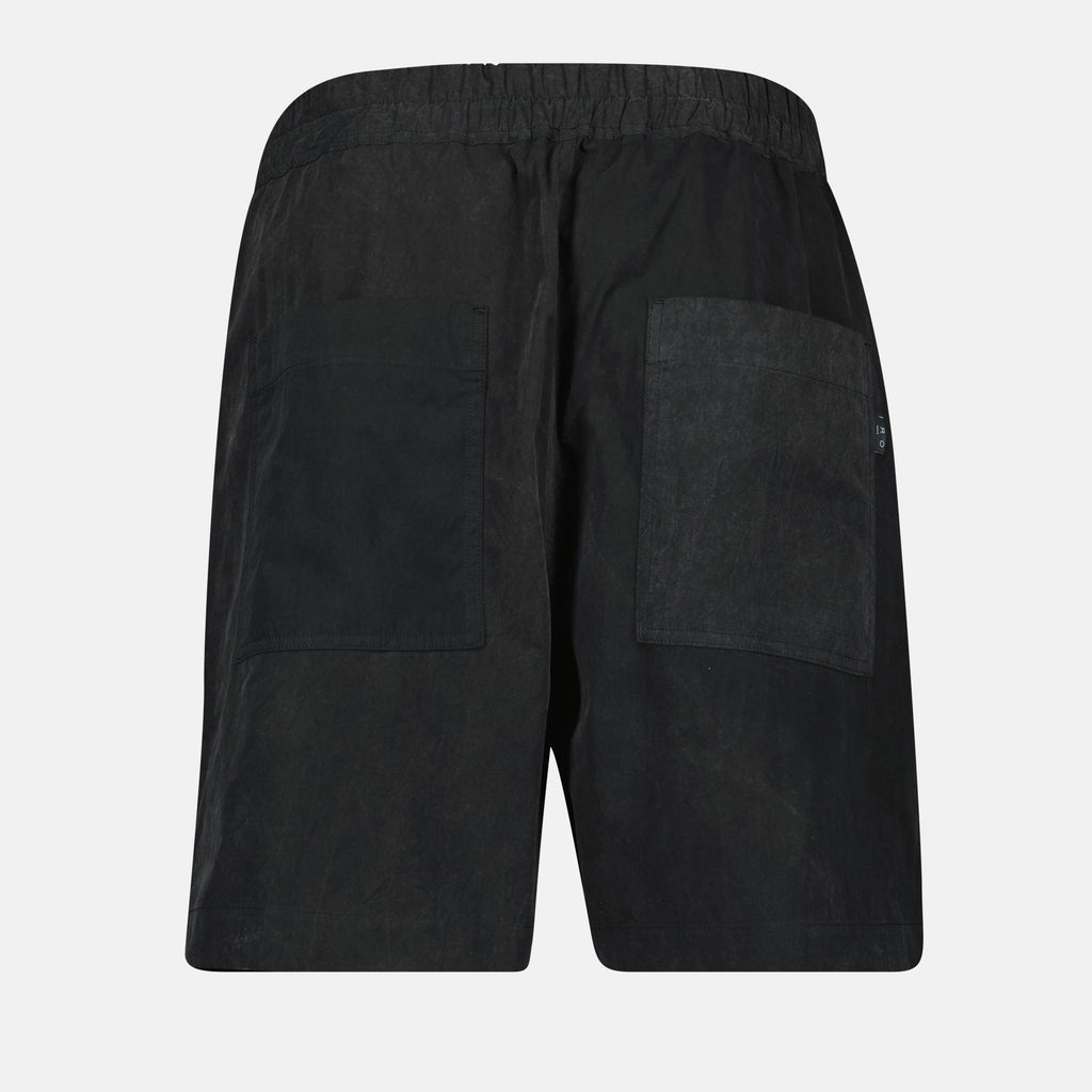 black cotton shorts, Iro Maxe shorts, comfortable summer shorts, men’s cotton shorts, stylish casual wear